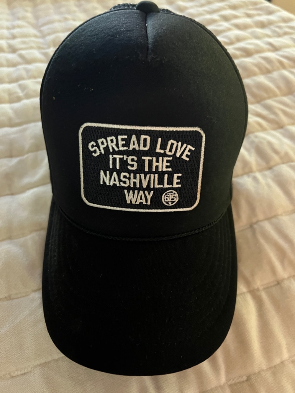 Nashville Boutique Trucker Hat “Spread Love It’s the Nashville Way” Black Cap
